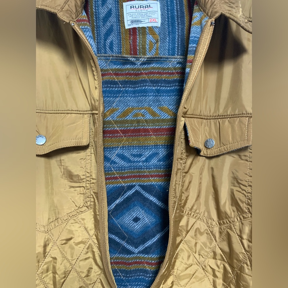 Rural Cloth Sunday Gold Quilted Western Tribal Lined Jacket Size 2XL - Picture 6 of 8
